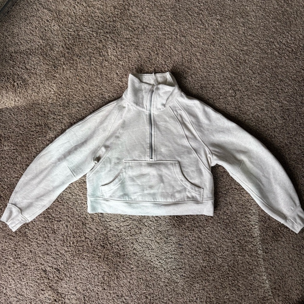 Lululemon Scuba Funnel-Neck Half Zip M/L Heathered Core Ultra Light Grey